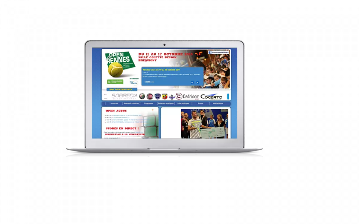 Nouveau site Open de Rennes de tennis
